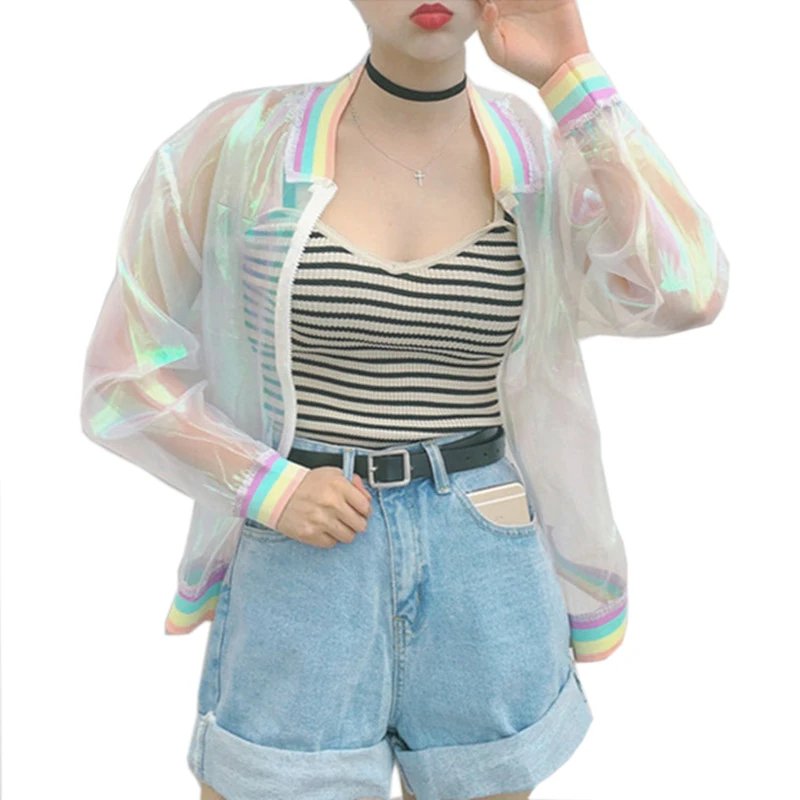 Iridescent Hologram Bomber Jacket