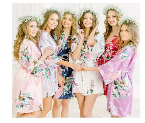 Elegant Gray Bridal Kimono Robe