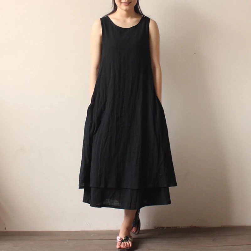 Johnature Women's Summer Sleeveless Dress