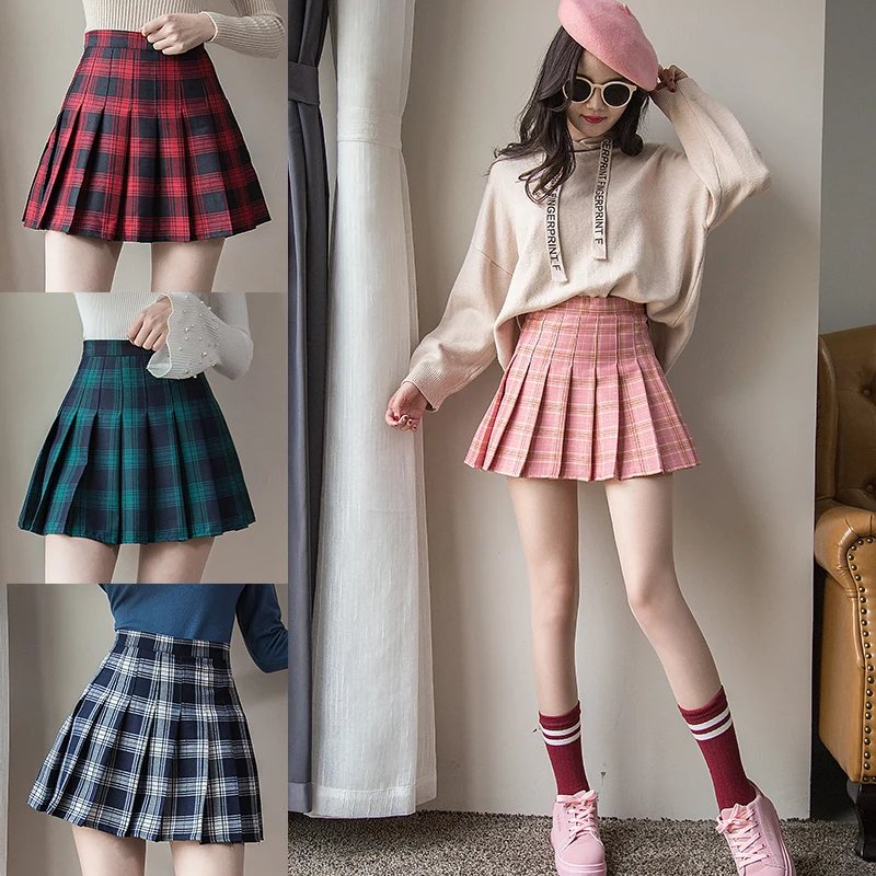 Korean High Waist Pleated Mini Skirt