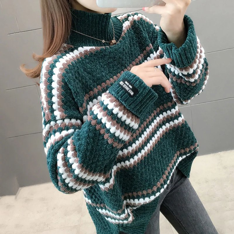 Cozy Vintage Chenille Turtleneck Sweater