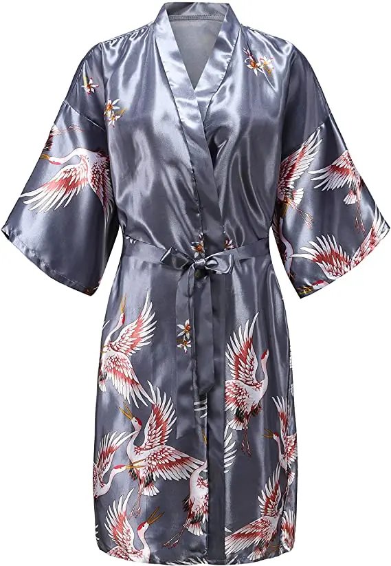 Floral Satin Bridal Robe