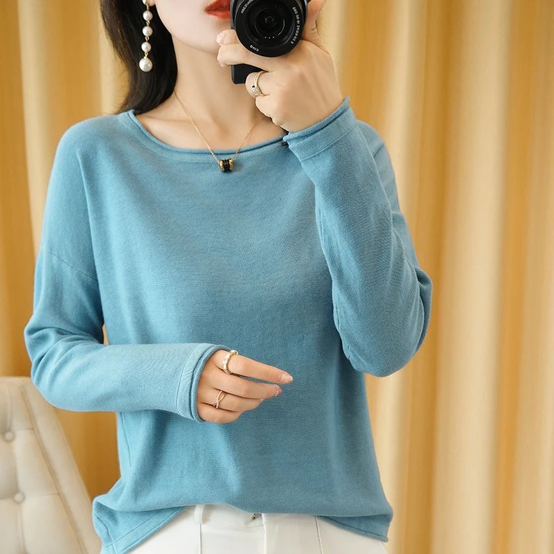 Cotton Knit Pullover Sweater for Women