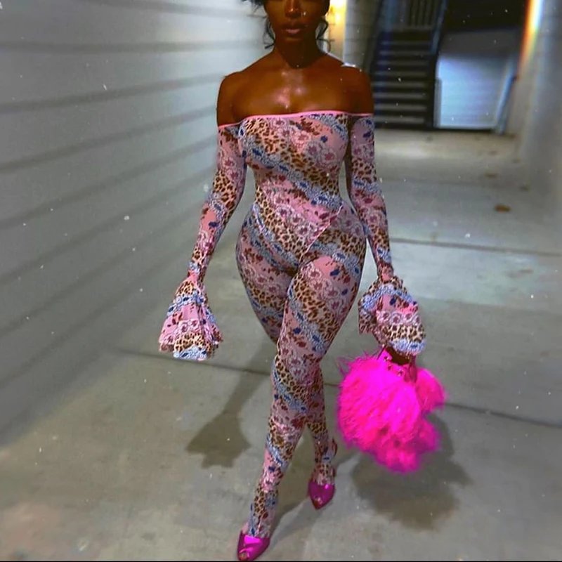 Floral & Leopard Print Jumpsuit