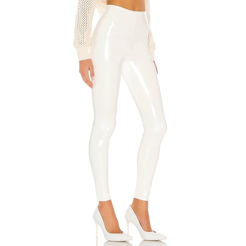 High Waist Shiny PU Leather Leggings
