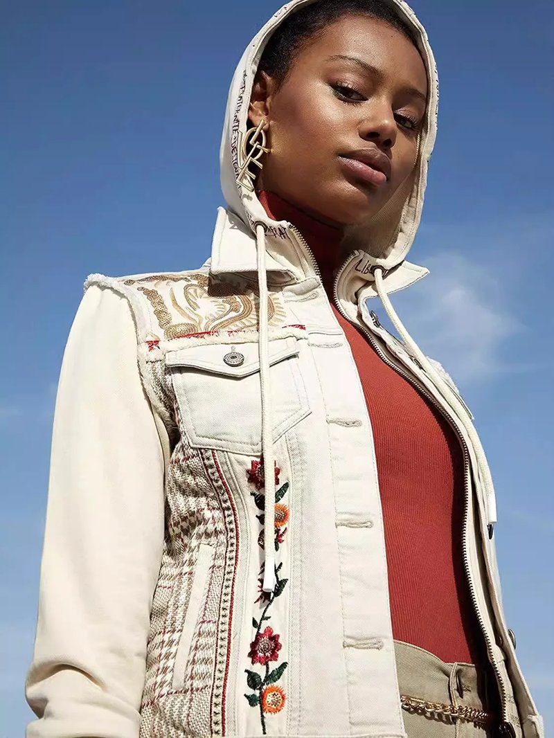 Embroidered Sequin Denim Jacket