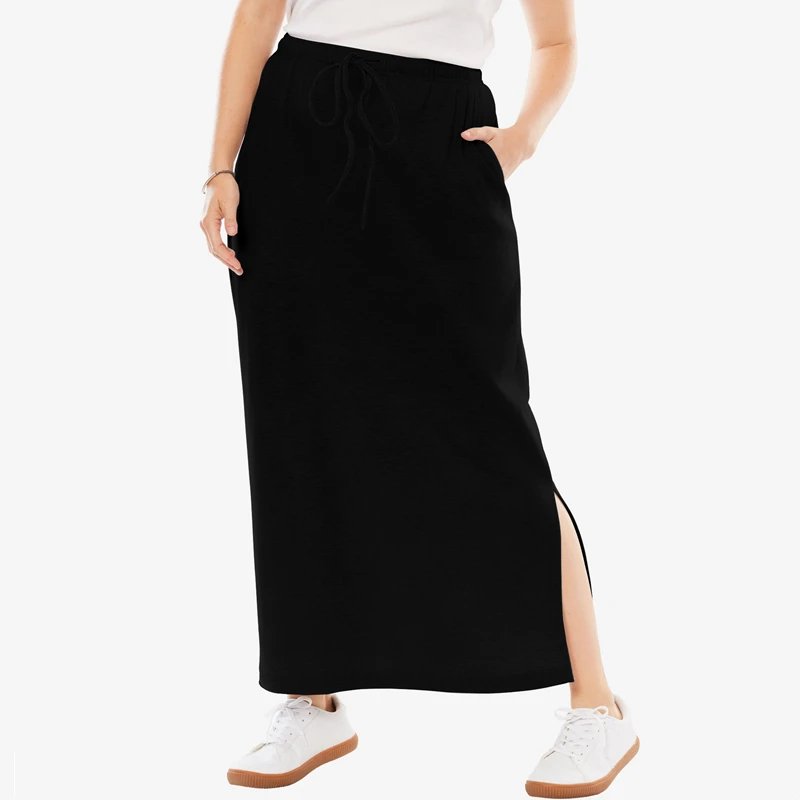 Plus Size Casual Drawstring Skirt