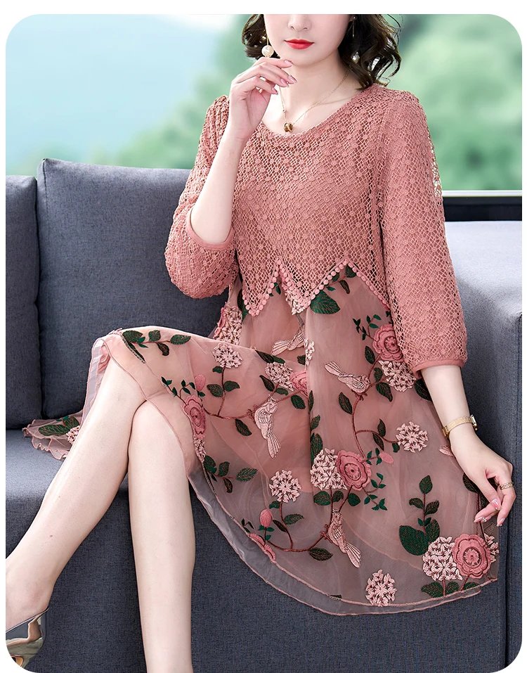Elegant Floral Silk Midi Dress