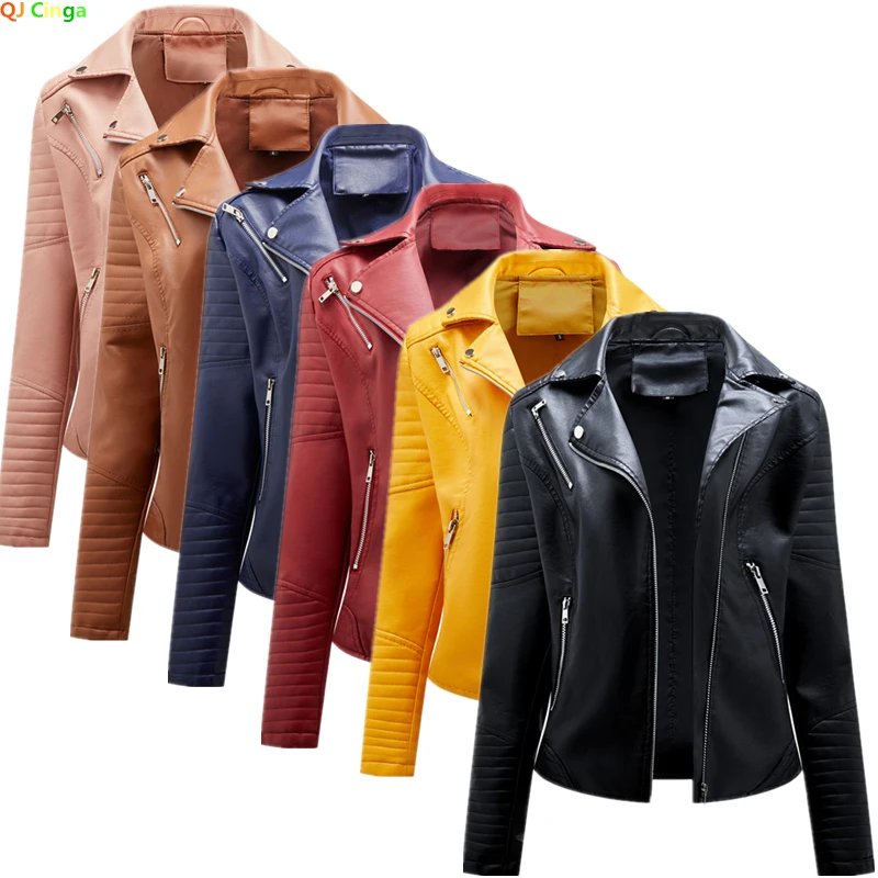 Chic Faux Leather Biker Jacket