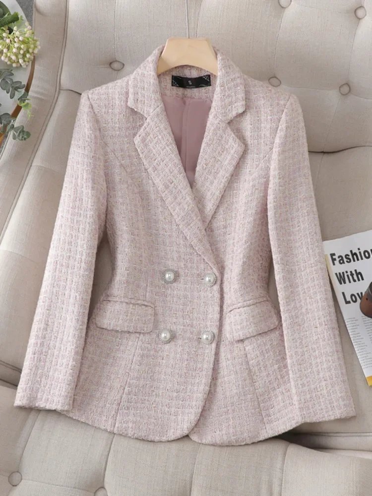 Chic Korean Tweed Blazer for Women