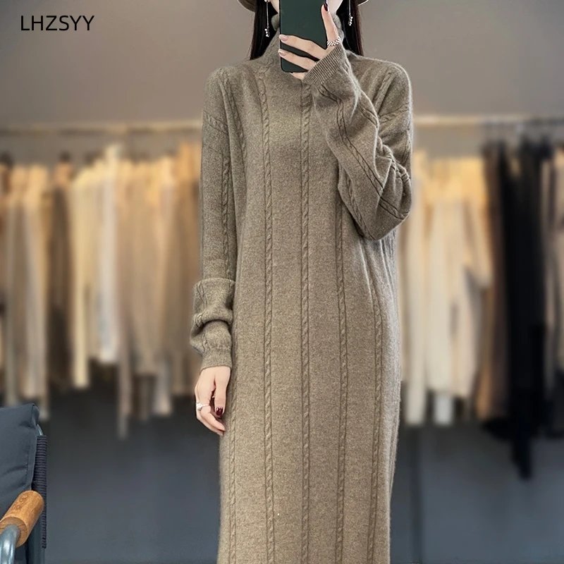 Elegant Wool Turtleneck Dress