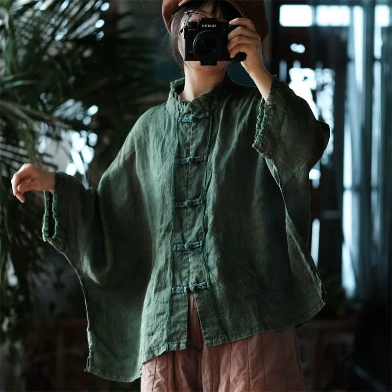 Vintage Casual Linen Shirt for Women