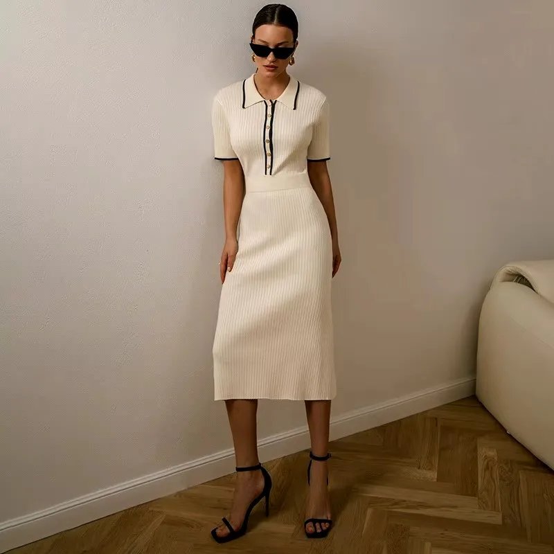 Casual Polo Collar Dress