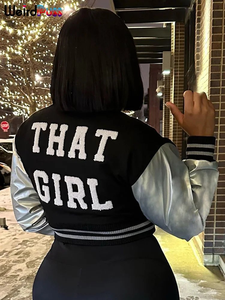 Trendy Fluffy Varsity Jacket for Women