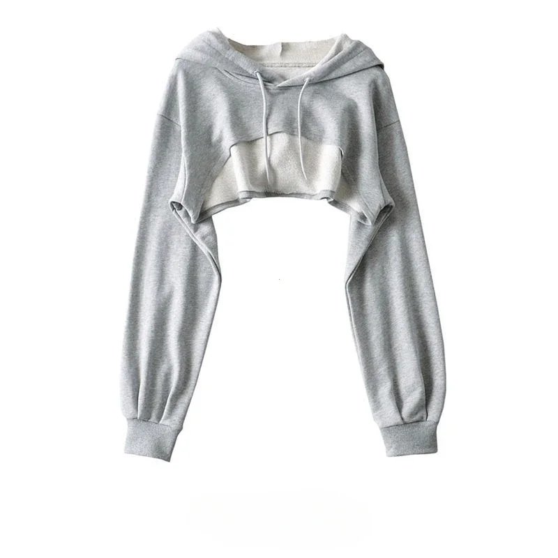 Trendy Irregular Crop Hoodie for Women