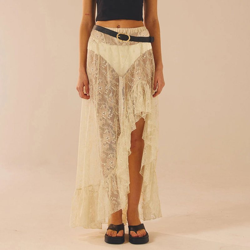 Vintage Asymmetrical Lace Skirt
