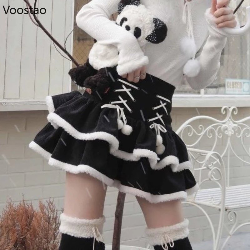Y2K Harajuku Corduroy Mini Skirt