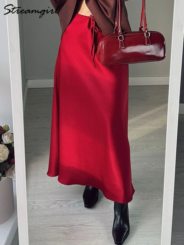 Luxury Satin Maxi Skirt for Women