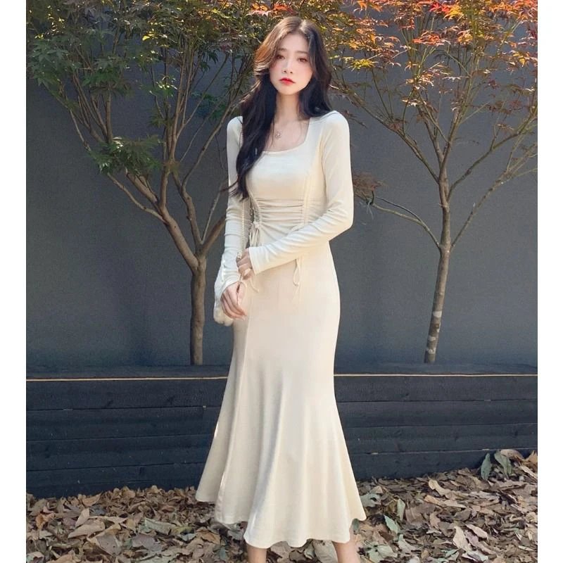 Elegant High Waist Midi Dress