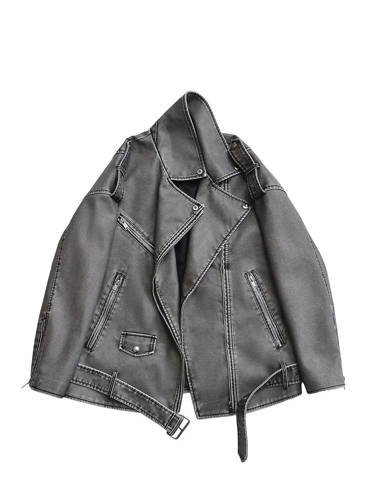 Vintage Style Women's Faux Leather Jacket