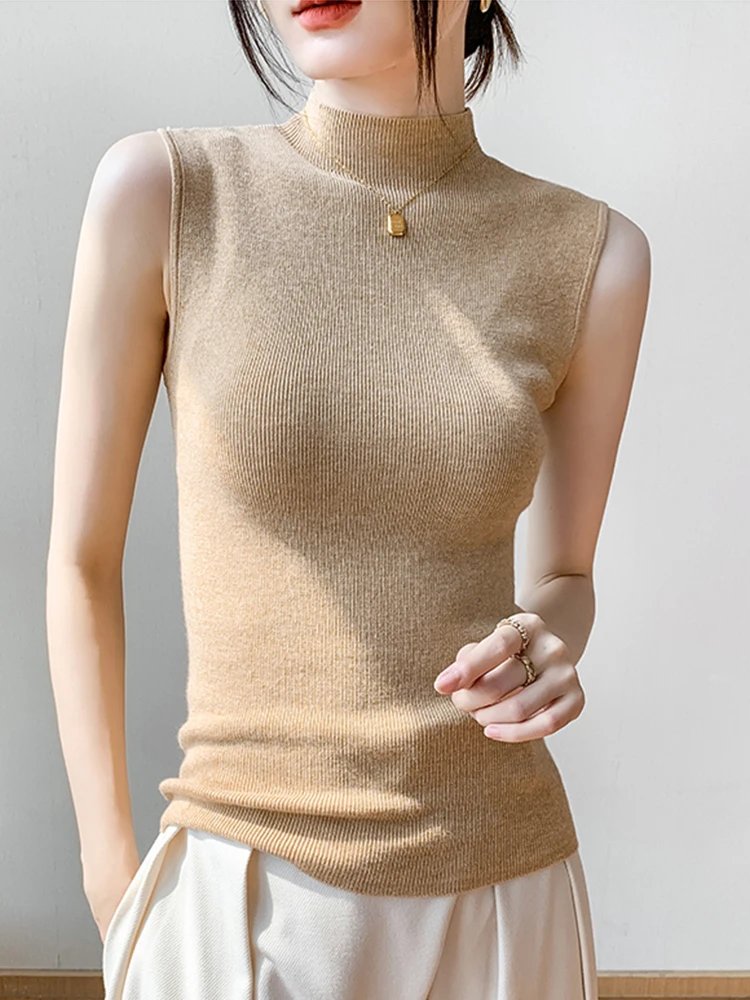 Chic Summer Turtleneck Tank Top