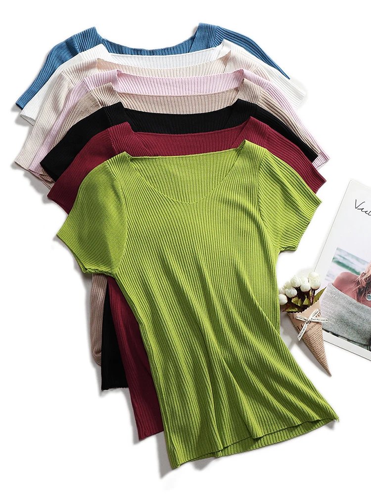 Casual Short Sleeve Knitted Sweater