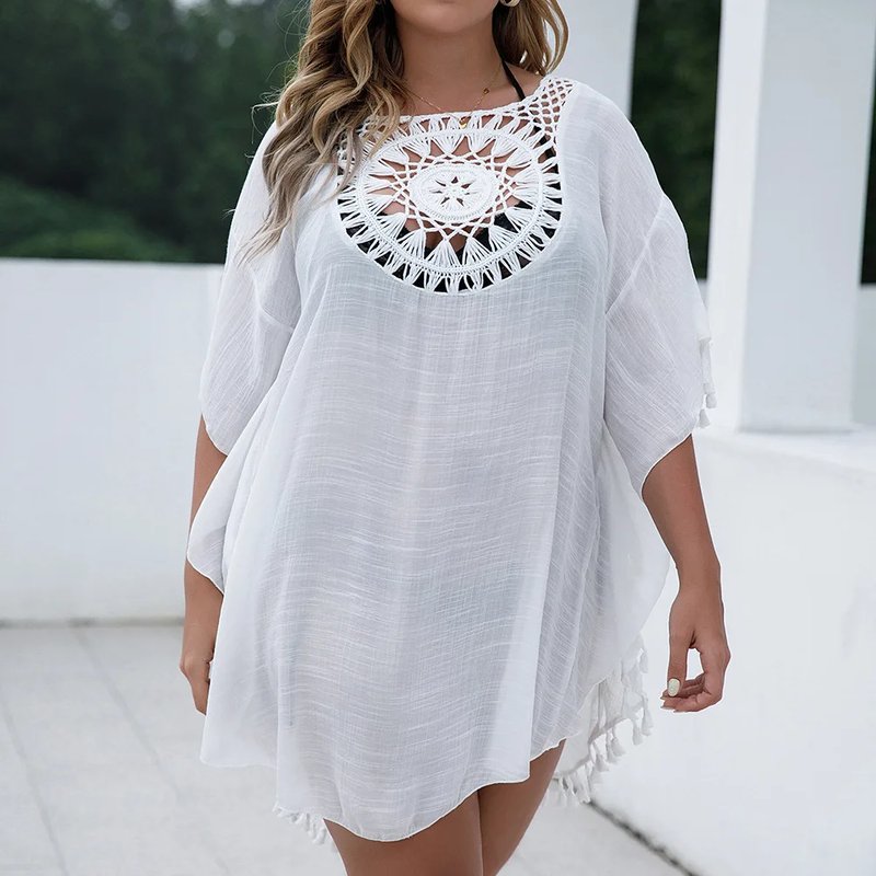 Plus Size Crochet Bikini Cover-Up
