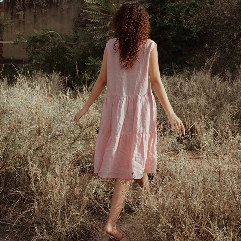 Chic Cotton Linen Summer Dress