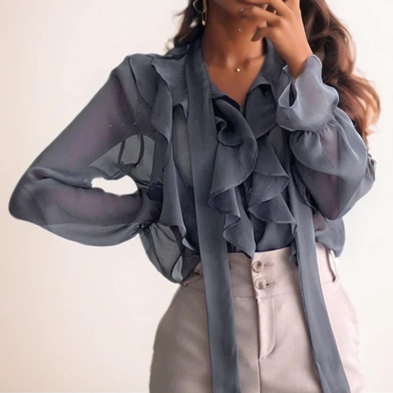 Chic Spring Chiffon Blouse for Women