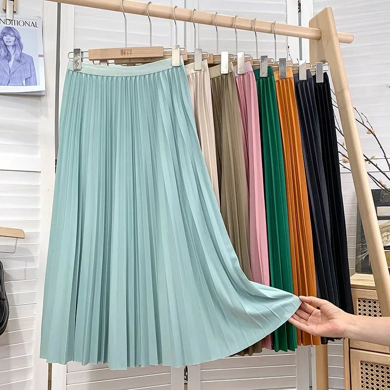 Elegant High Waist Midi Skirt