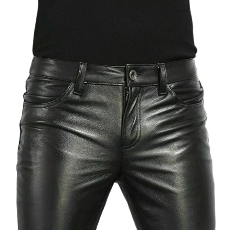 Men's Slim Fit Faux Leather Pants