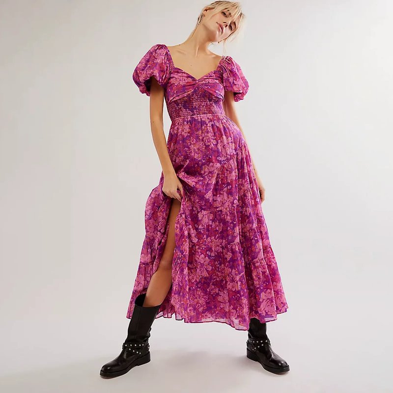 Boho Floral Maxi Dress for Summer