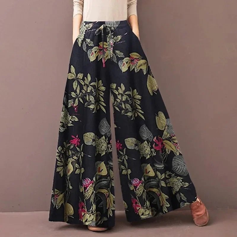 Bohemian Floral Wide Leg Pants