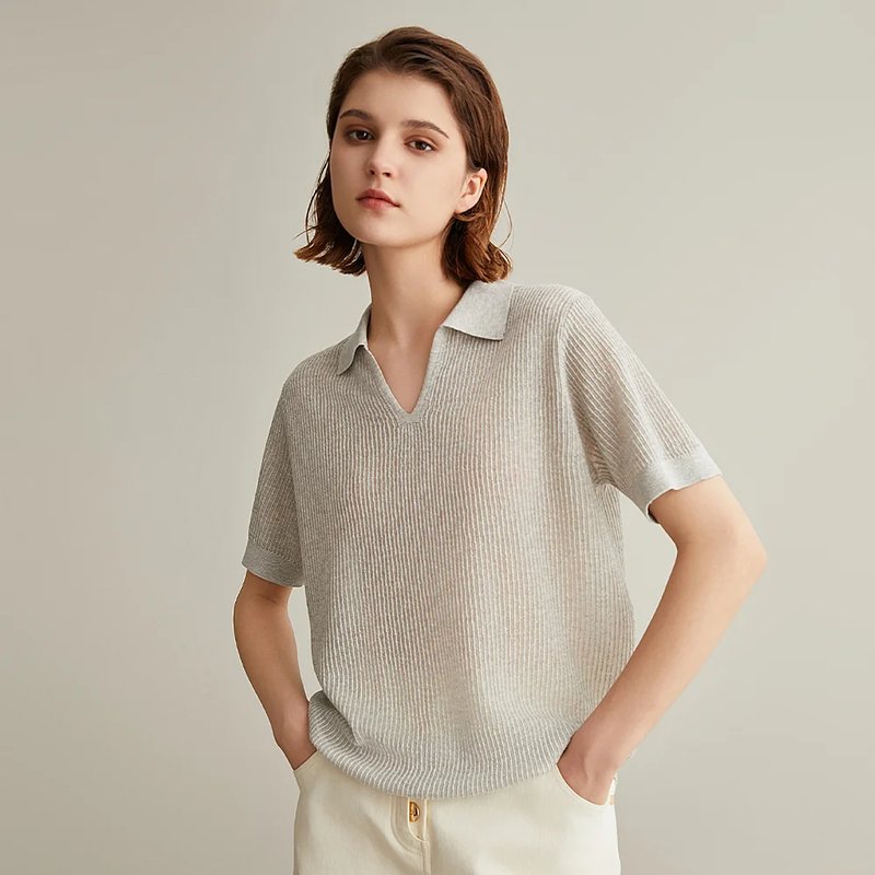 Luxury Women's Knitted Polo Sweater