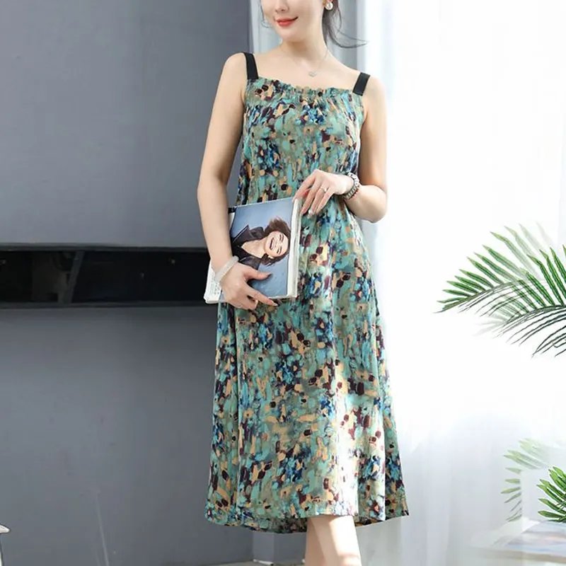 Vintage Floral A-Line Midi Dress