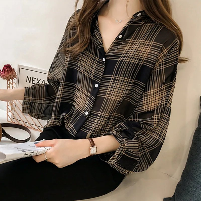 Chic Loose Plaid Shirt for Women