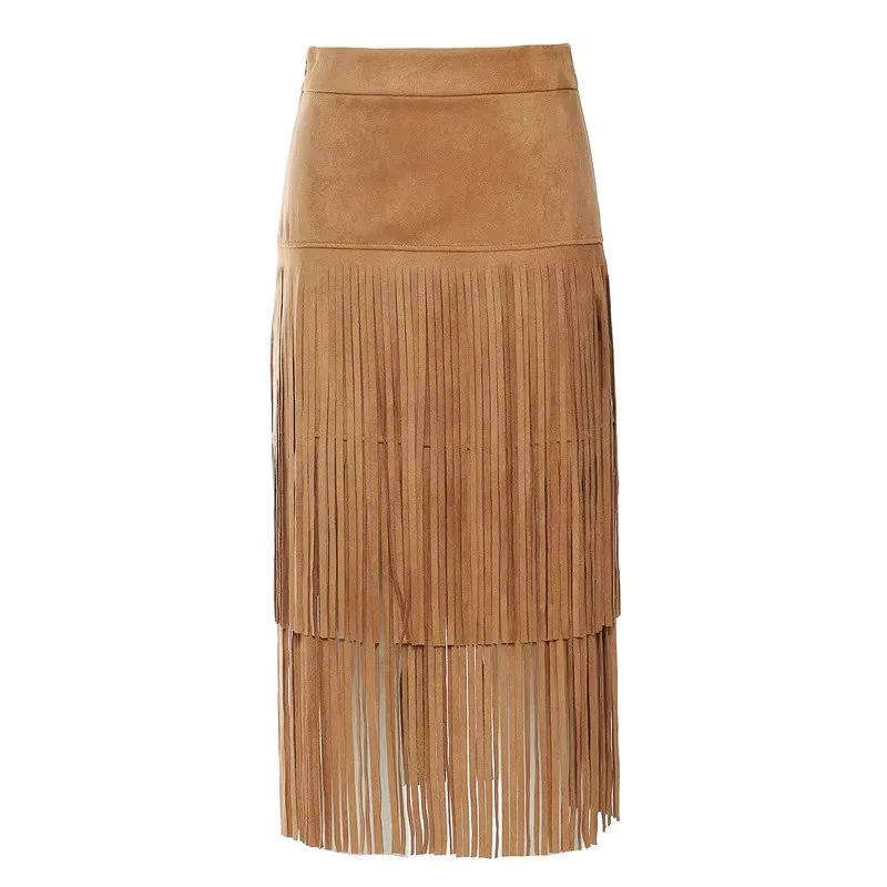 Vintage Tassel Mid-Length Skirt