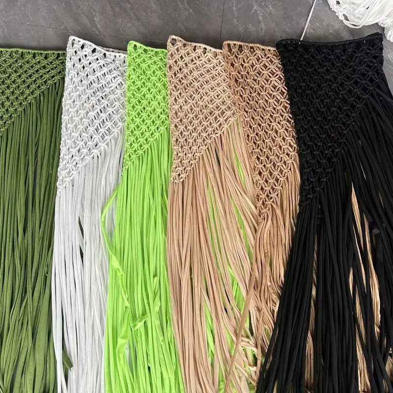 Stylish Hand-Crochet Tassel Skirt