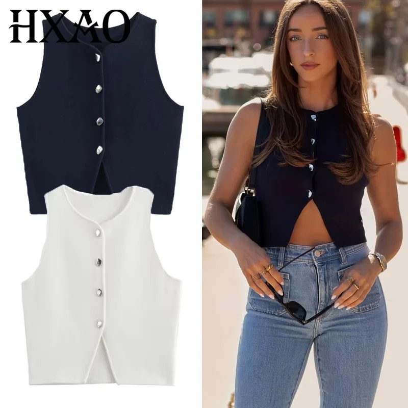 Chic Asymmetrical Knit Vest for Women