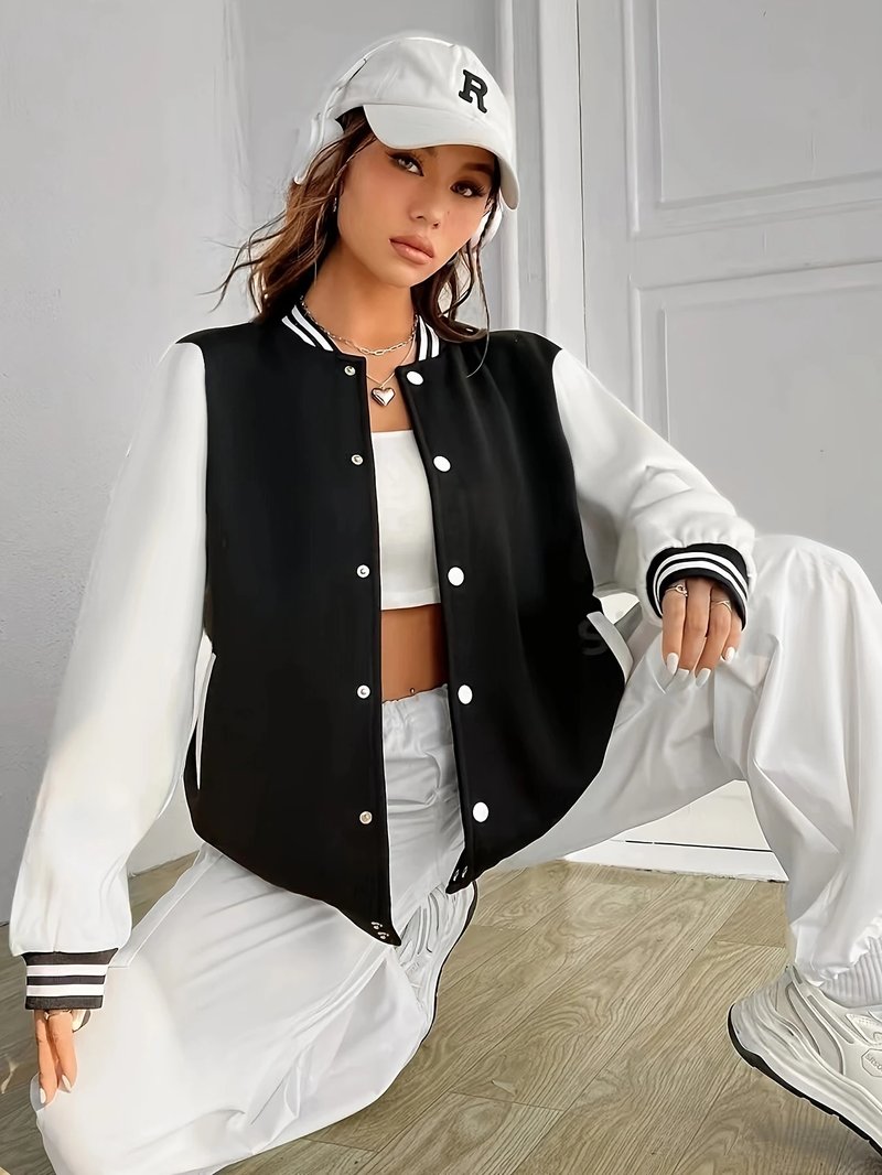 Trendy Oversized Baseball Jacket