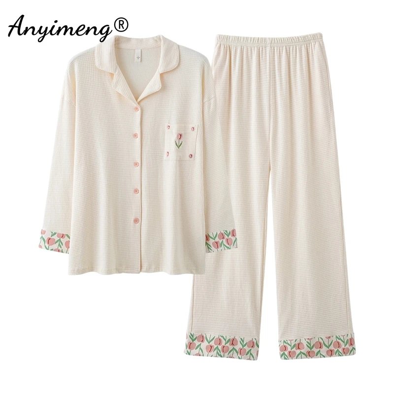 Cozy Waffle Cotton Pajamas for Women