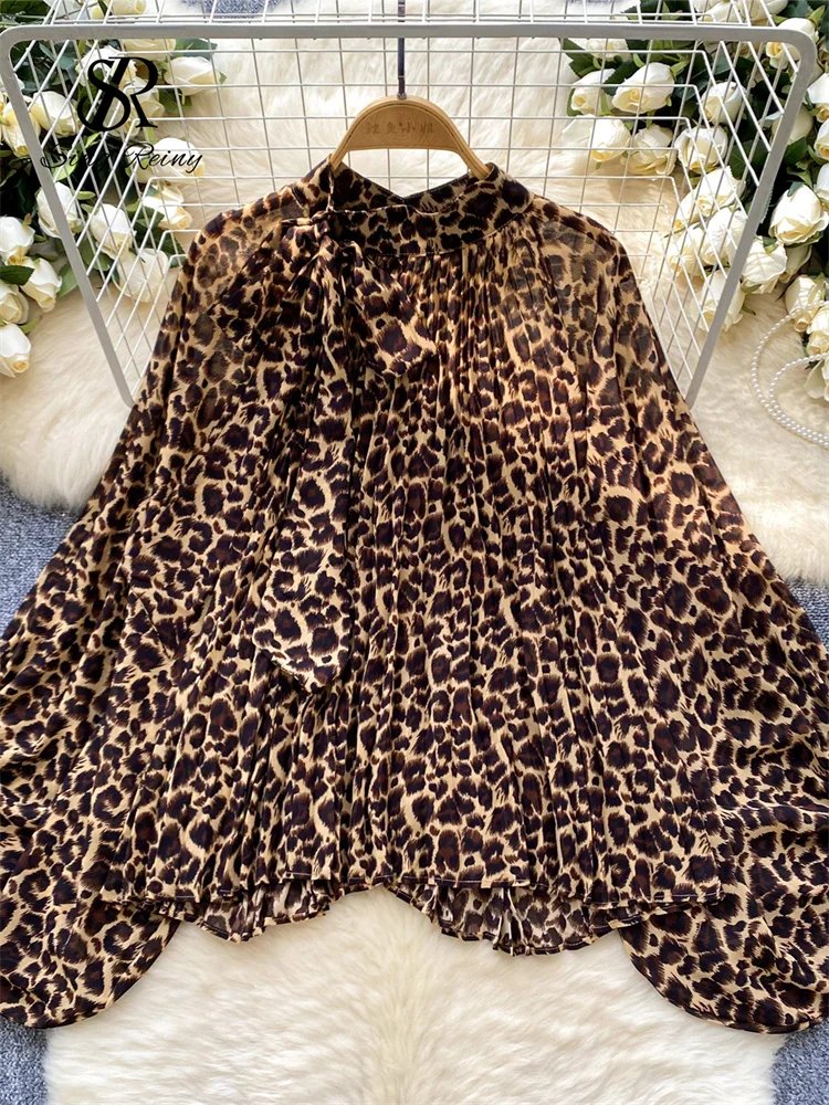 Chic Leopard Print Blouse for Women