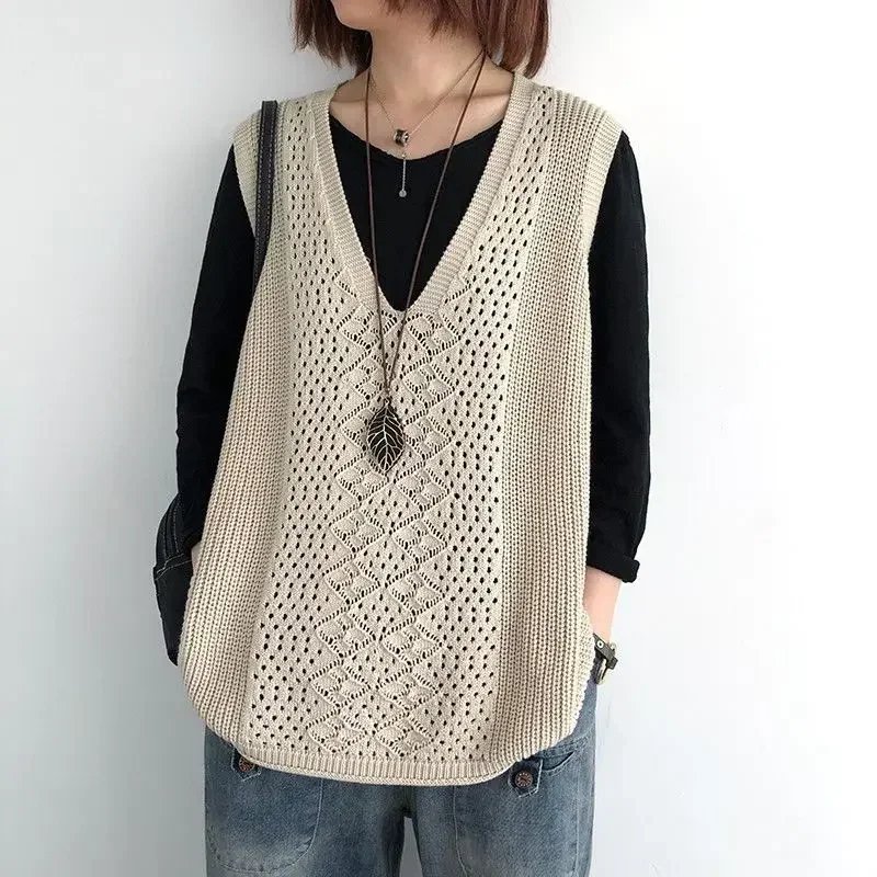 Elegant Vintage Sleeveless Knitted Vest