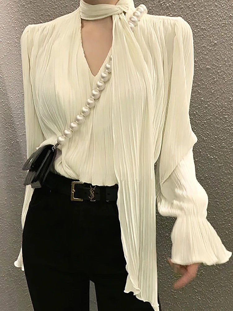 Elegant Pleated Blouse for Women