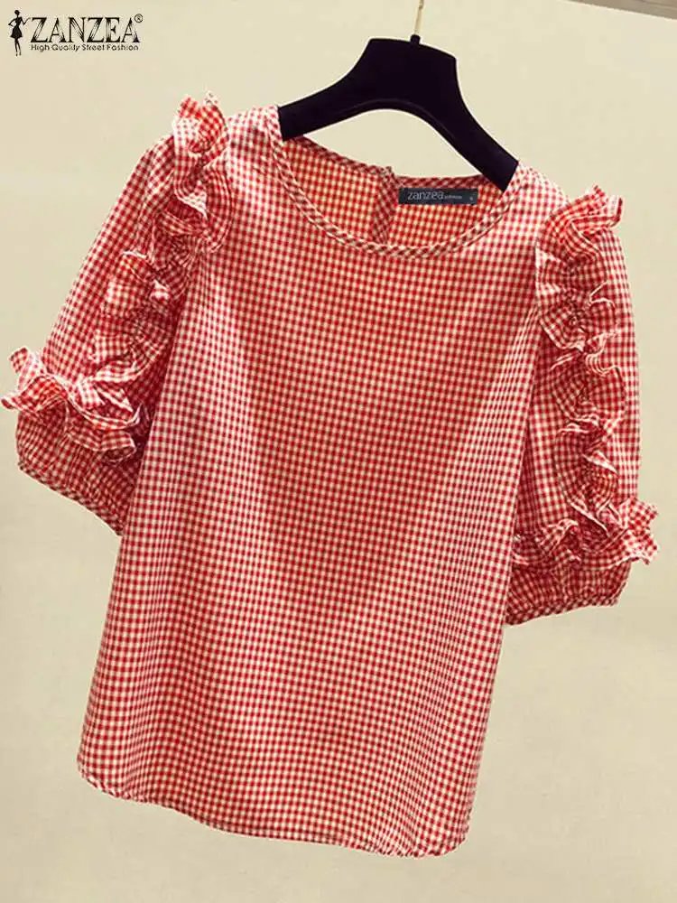 Vintage Ruffle Lantern Sleeve Blouse