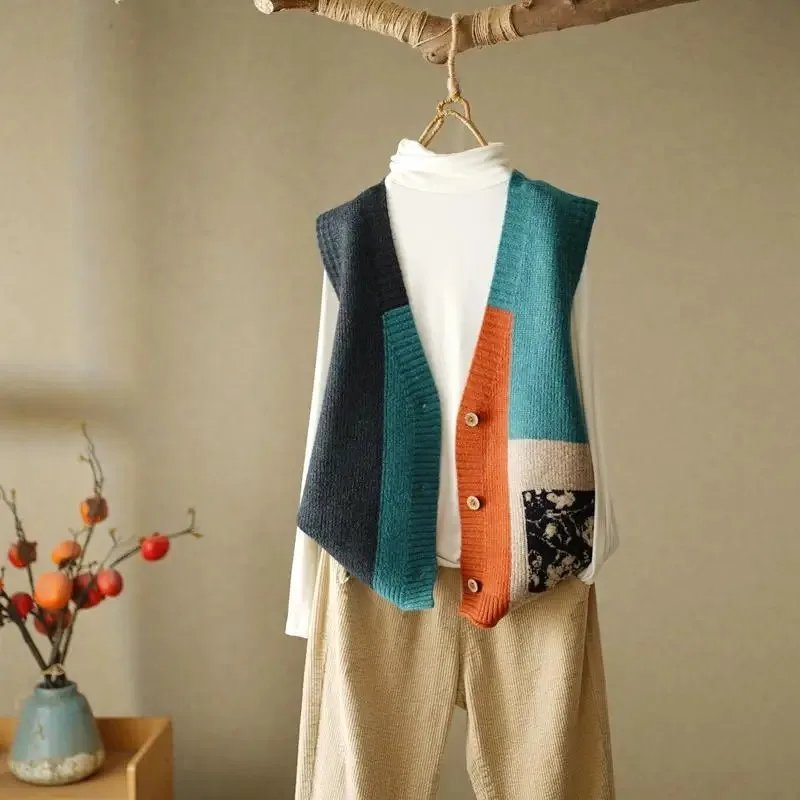 Retro Knit Vest for Women