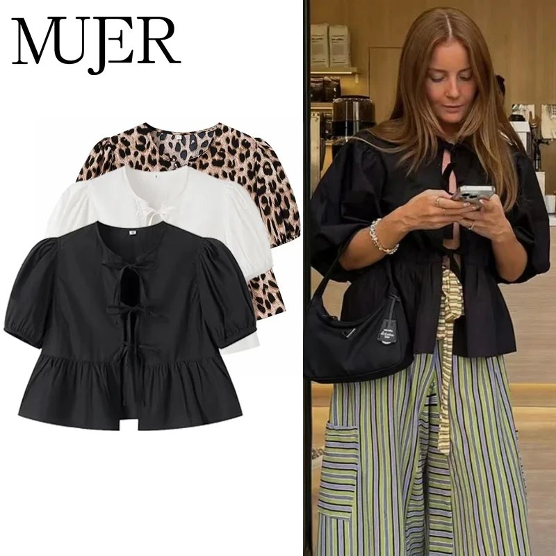 Chic Ruffle Puff Sleeve Blouse