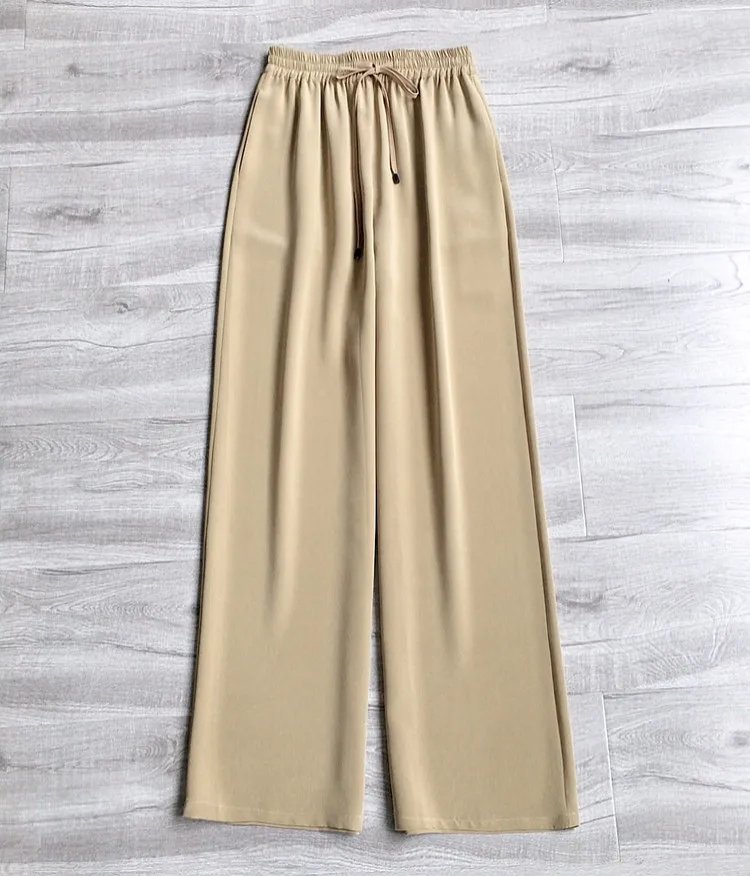 Elegant Silk Wide-Leg Pants