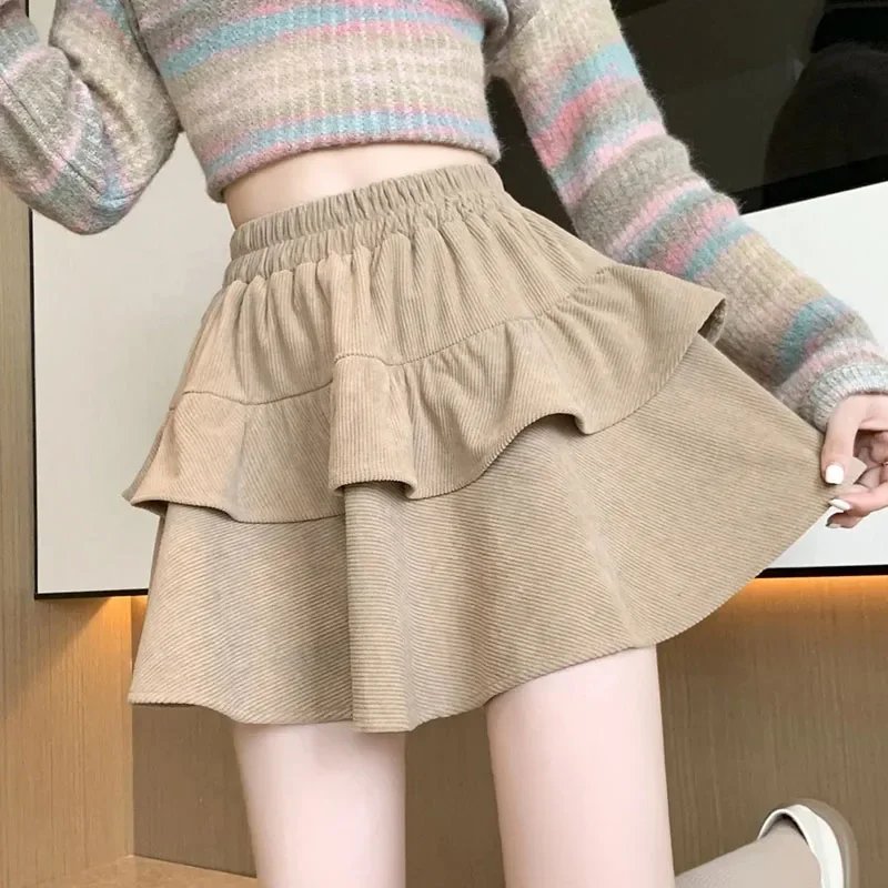 Vintage High Waist Ruffle Skirt