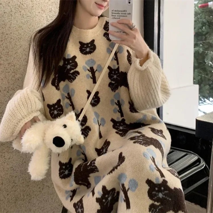 Charming Plus Size Cat Sweater Vest